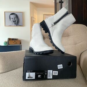 Sorel Phoenix Zip White Leather Boots